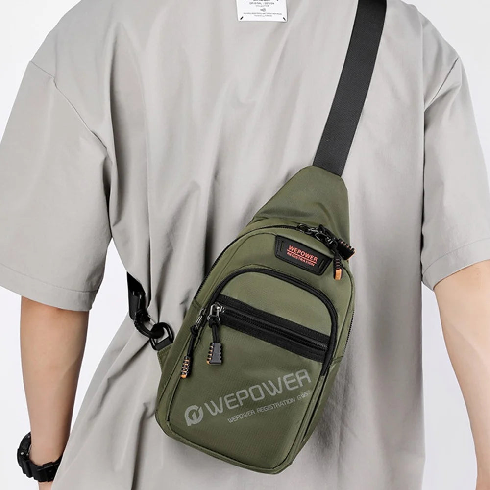 WEPOWER 2315 Casual Business Men Chest Bag Travel Sports Nylon Single Shoulder Crossbody Bag - Black - 4