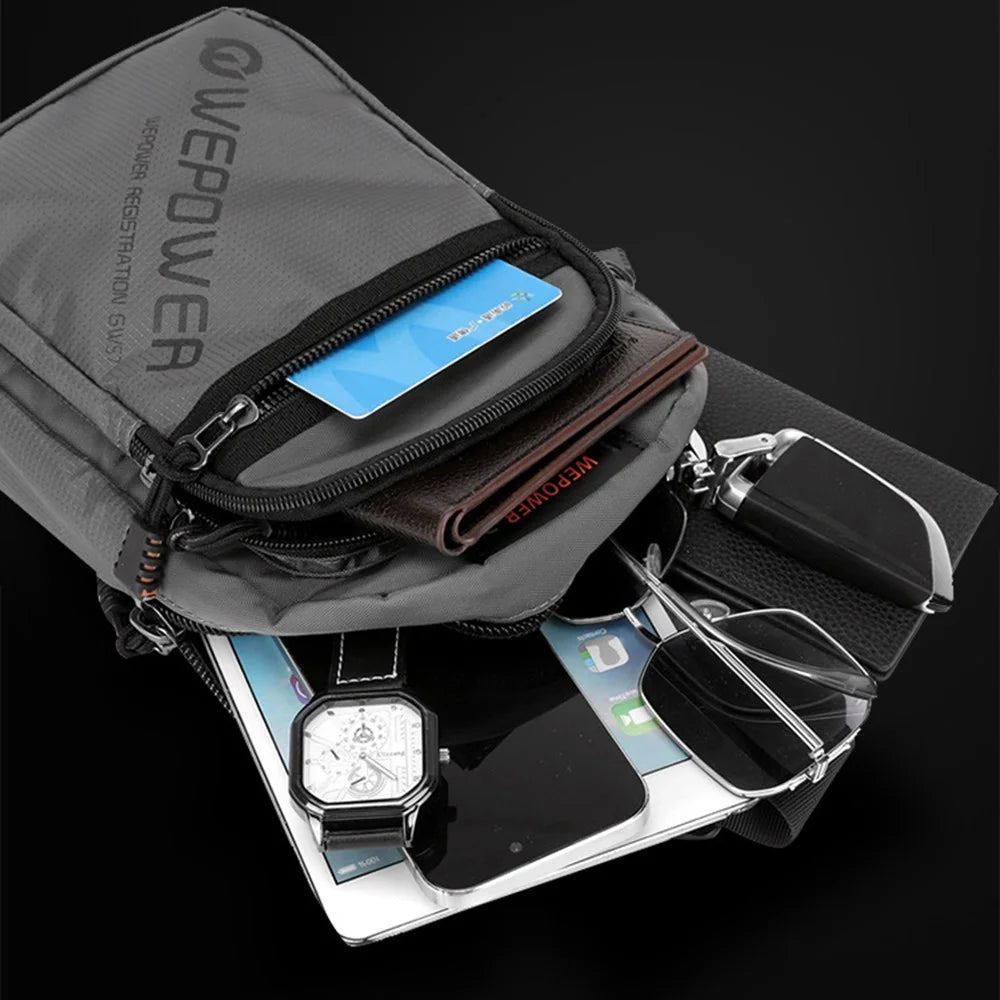 WEPOWER 2315 Casual Business Men Chest Bag Travel Sports Nylon Single Shoulder Crossbody Bag - Black - 6
