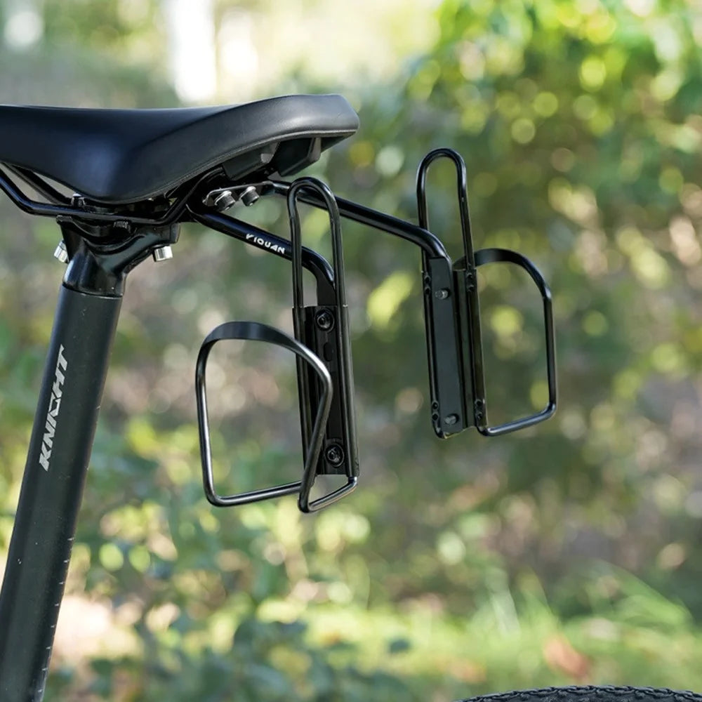 YIQUAN 08DC0007 Bicycle Saddle Tail Bag Stabilizer Bracket Dual Water Bottle Holder Mount Rack - 3