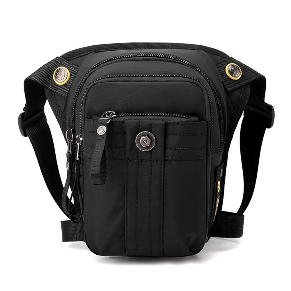 WEPOWER 7110 Nylon Men Waist Bag Chest Pack Leg Pouch for Commuting Outdoor Cycling Sports - Black - 1