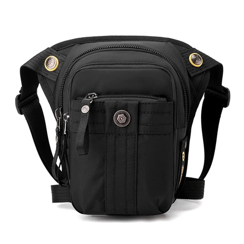 WEPOWER 7110 Nylon Men Waist Bag Chest Pack Leg Pouch for Commuting Outdoor Cycling Sports - Black - 1