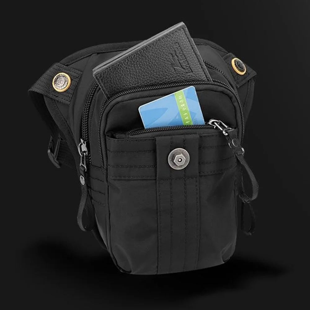 WEPOWER 7110 Nylon Men Waist Bag Chest Pack Leg Pouch for Commuting Outdoor Cycling Sports - Black - 6