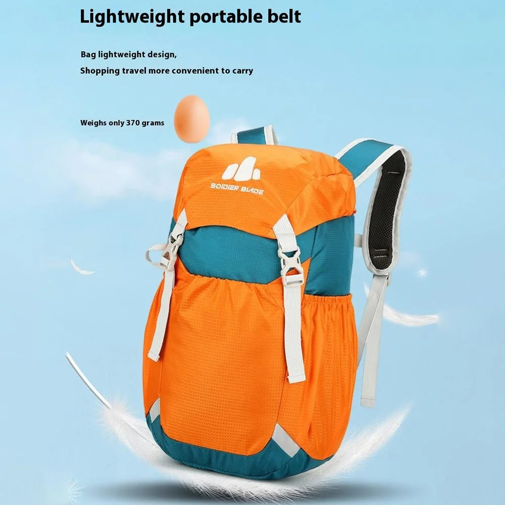 SOLDIER BLADE 2451 Lightweight Nylon Travel Backpack Foldable Waterproof Hiking Camping Daypack - Dark Green+Orange - 5
