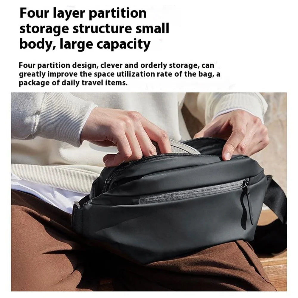 XIAOMI MIJIA Multifunctional Sports Chest Bag Anti-Splash Casual Crossbody Bag (Chinese Version) - Black - 2