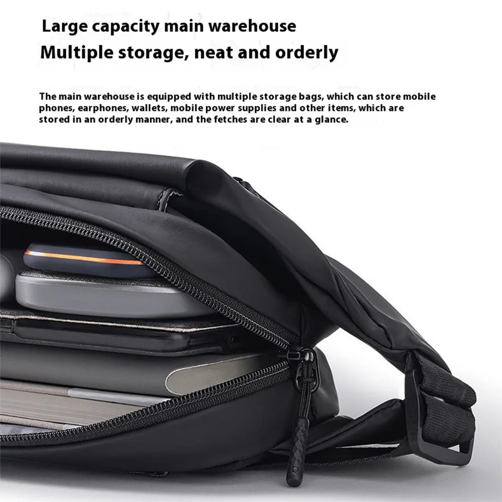 XIAOMI MIJIA Multifunctional Sports Chest Bag Anti-Splash Casual Crossbody Bag (Chinese Version) - Black - 4