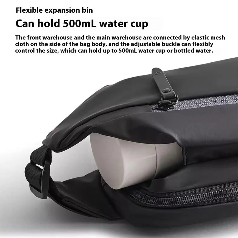 XIAOMI MIJIA Multifunctional Sports Chest Bag Anti-Splash Casual Crossbody Bag (Chinese Version) - Black - 5