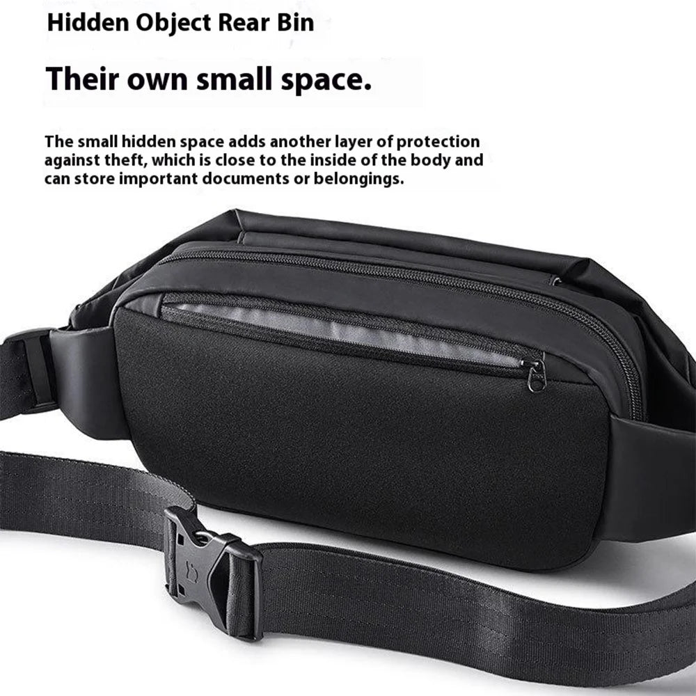 XIAOMI MIJIA Multifunctional Sports Chest Bag Anti-Splash Casual Crossbody Bag (Chinese Version) - Black - 6