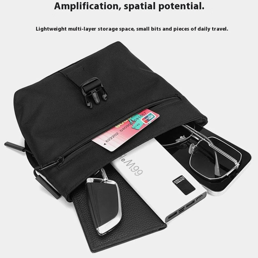 WEPOWER 2159 Unisex Crossbody Bag Travel Daily Commute Nylon Single Shoulder Sling Bag - Black - 3