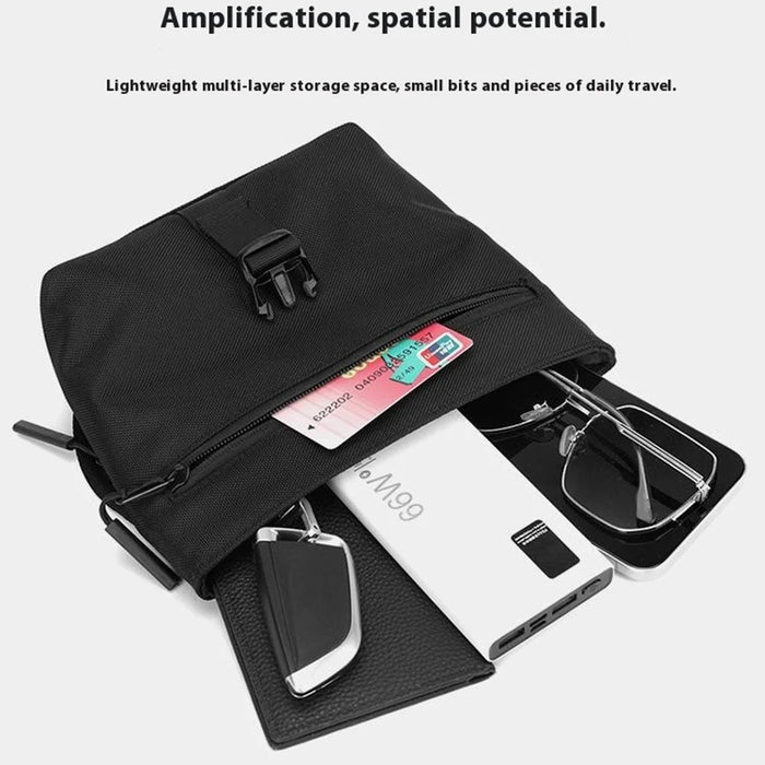 WEPOWER 2159 Unisex Crossbody Bag Travel Daily Commute Nylon Single Shoulder Sling Bag - Black - 3