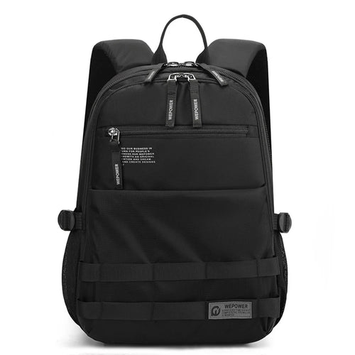 WEPOWER 2329 Waterproof Nylon Casual Daypack Breathable Men Backpack for 14 Inch Laptop - Black - 1