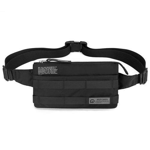 WEPOWER 2328 Men Crossbody Bag Casual Waist Pack Waterproof Nylon Chest Bag for Outdoor Travel - Black - 1