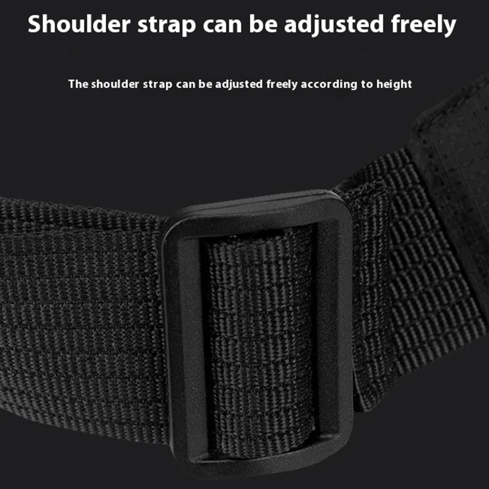 WEPOWER 2328 Men Crossbody Bag Casual Waist Pack Waterproof Nylon Chest Bag for Outdoor Travel - Black - 5