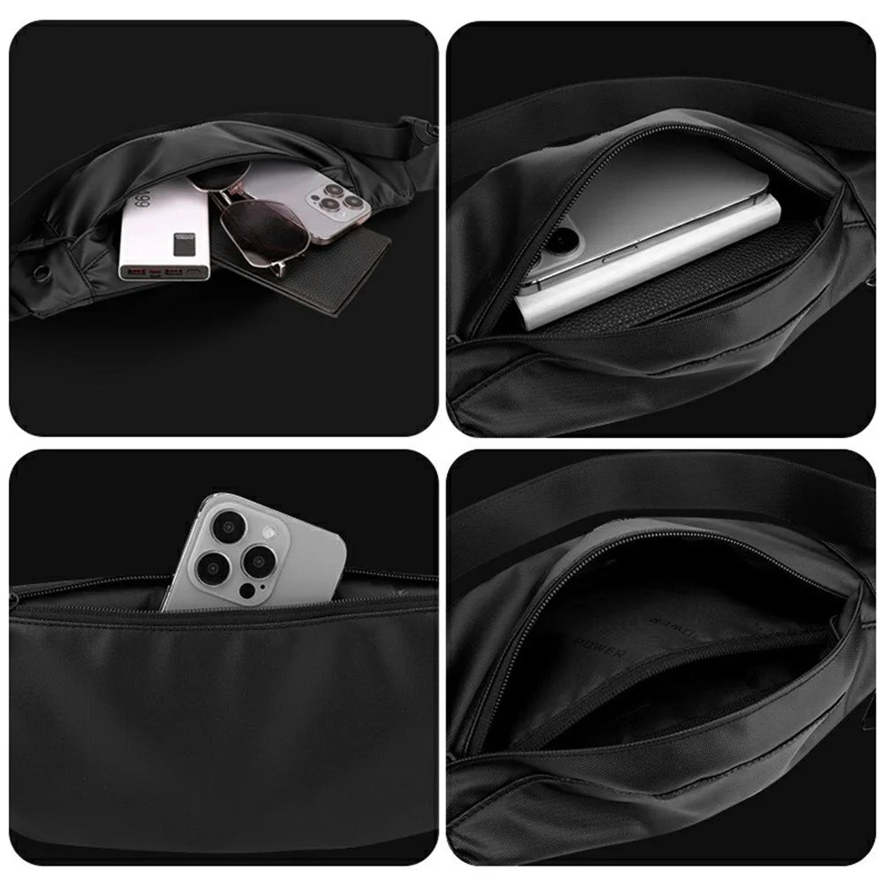 WEPOWER 7687# Waist Pack Fanny Pack Sports Running Belt Bag Phone Holder Crossbody Chest Bag - Black - 6