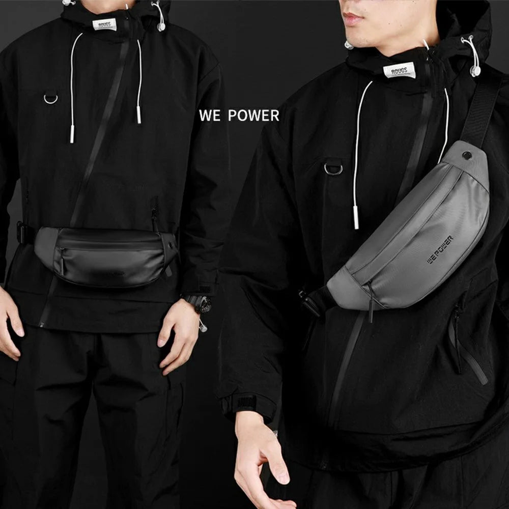 WEPOWER 7687# Waist Pack Fanny Pack Sports Running Belt Bag Phone Holder Crossbody Chest Bag - Black - 7