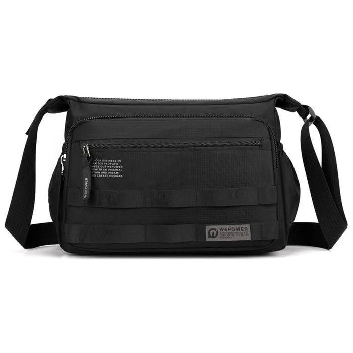 WEPOWER 2323 Men Business Commute Nylon Crossbody Bag Outdoor Casual Travel Shoulder Sling Pack - Black - 1