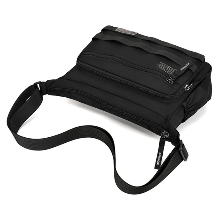 WEPOWER 2323 Men Business Commute Nylon Crossbody Bag Outdoor Casual Travel Shoulder Sling Pack - Black - 3