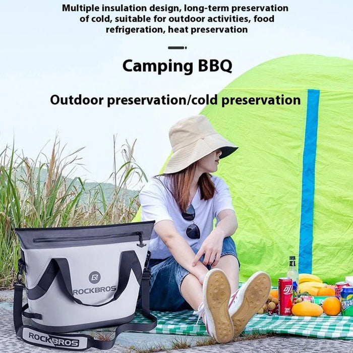 ROCKBROS BX-003 Insulated Refrigerator Cooler Bag Portable Food Preservation Bag for Camping Fishing Home Car Use - Grey - 7