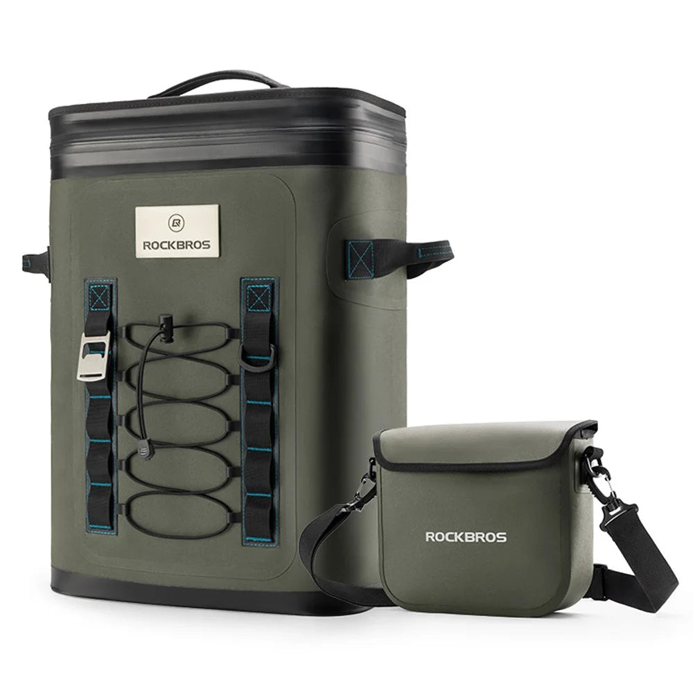 ROCKBROS BX-005 / 3016001301 Cooler Backpack Insulated Outdoor Camping Fishing Picnic Daypack with Small Crossbody Bag (BPA-Free) - 1