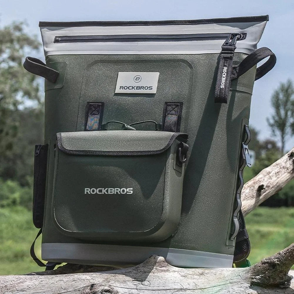 ROCKBROS 30160014 / BX-006 Portable Cooler Bag Large Insulated Backpack with Bottle Opener + Small Crossbody Bag (BPA-Free) - 3