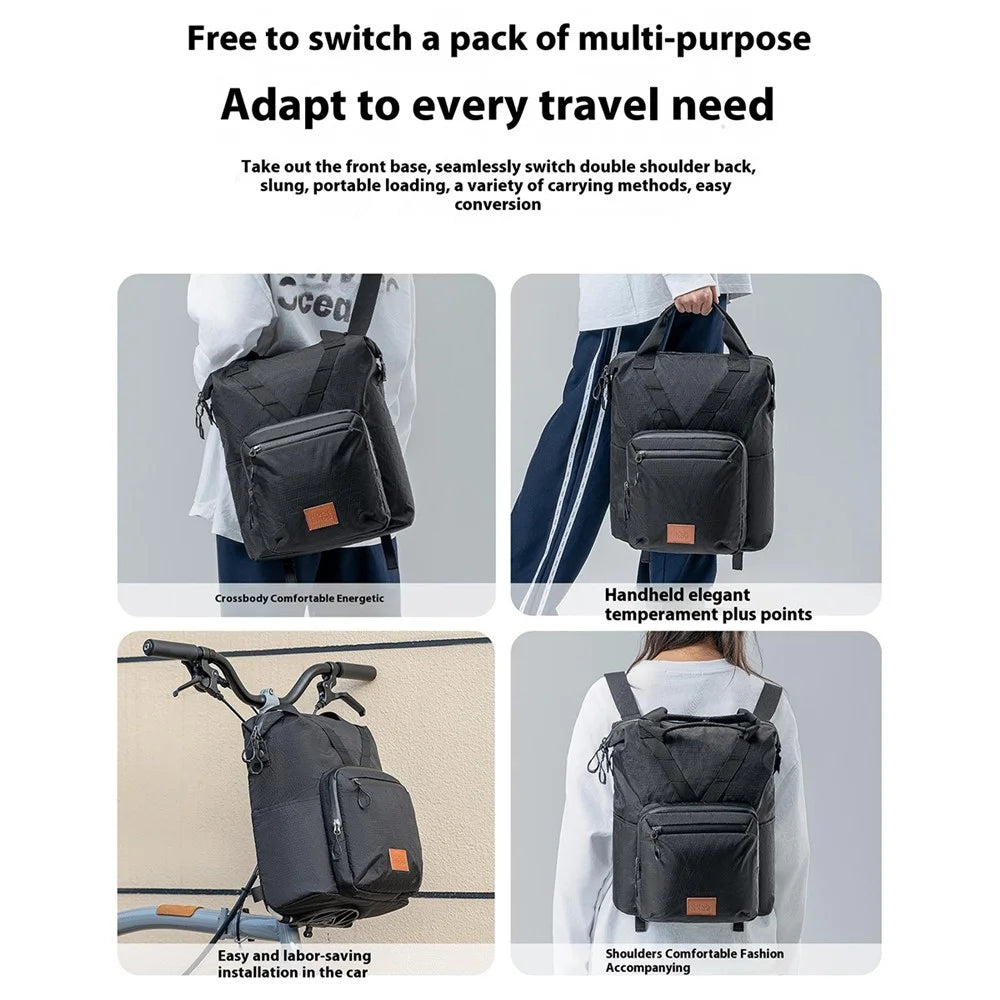 ROCKBROS 30110072 / H43 For Brompton Folding Bike Bag Cycling Backpack Outdoor Travel Large Small Bag Set - Black - 6
