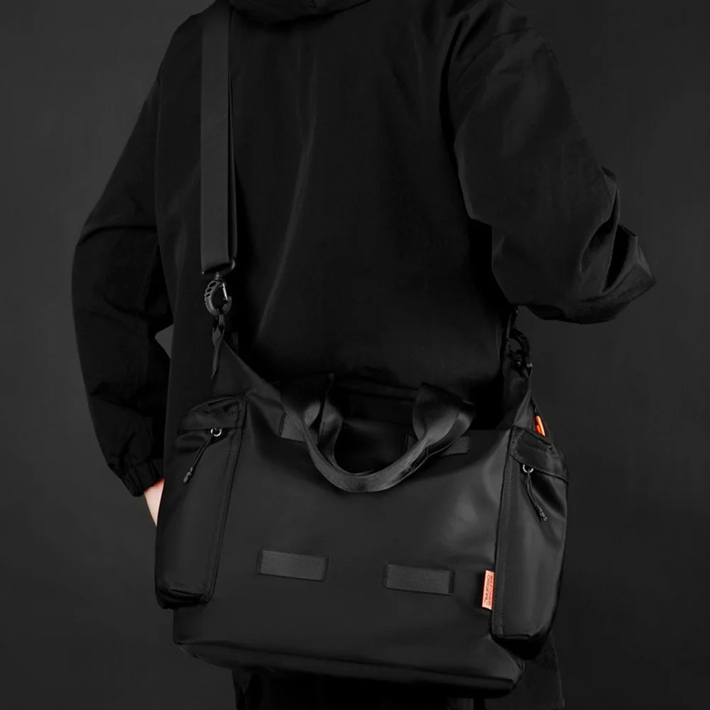 WEPOWER 870 Casual Travel Duffel Bag Lightweight Waterproof Nylon Crossbody Tote Bag - Black - 4
