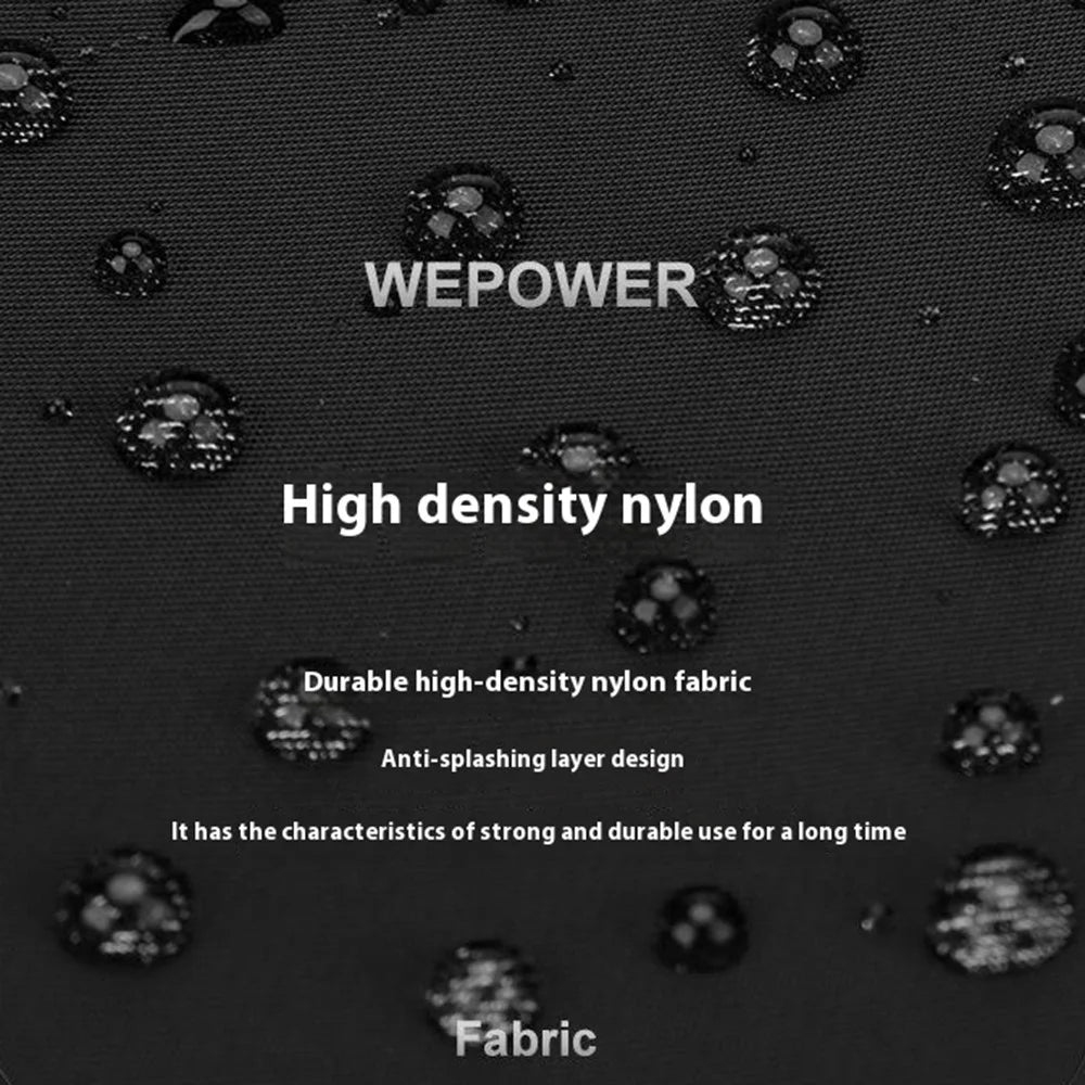 WEPOWER 870 Casual Travel Duffel Bag Lightweight Waterproof Nylon Crossbody Tote Bag - Black - 6