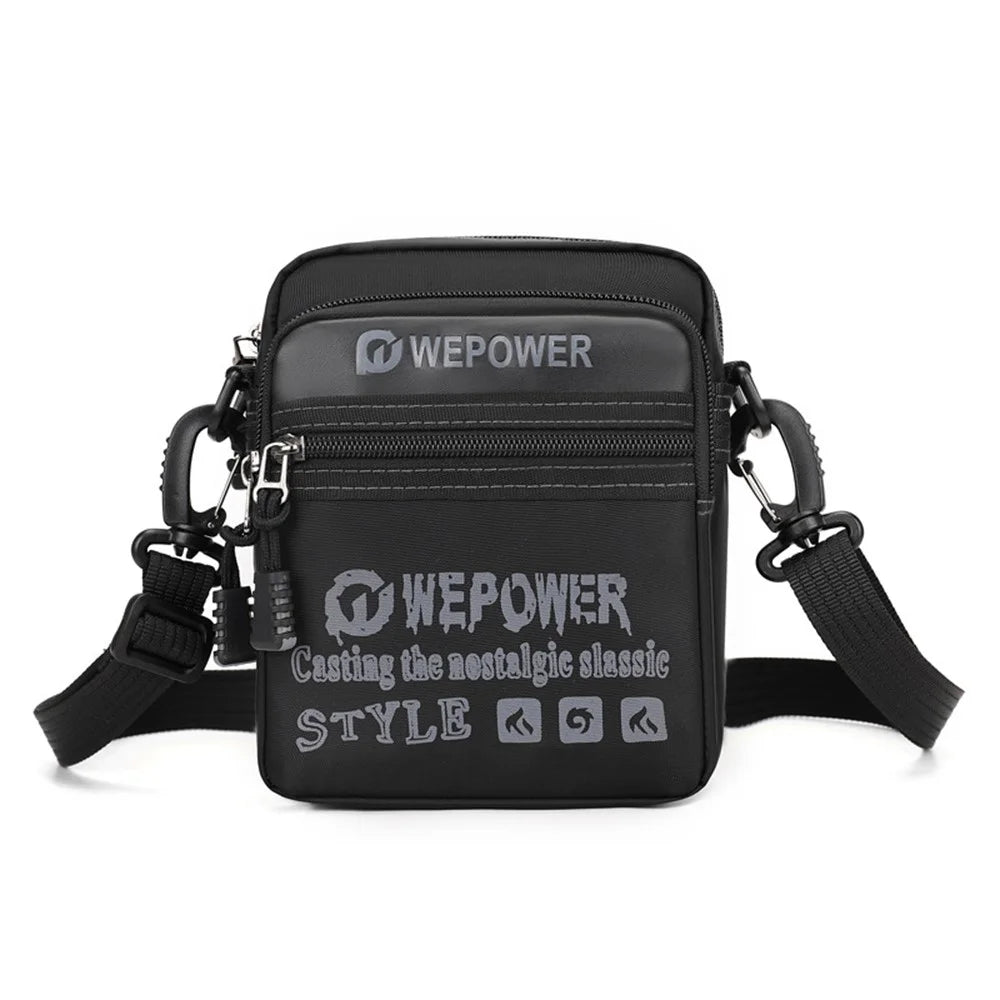 WEPOWER 3106 Men Fashion Nylon Shoulder Bag Outdoor Travel Crossbody Messenger Bag - Black - 1