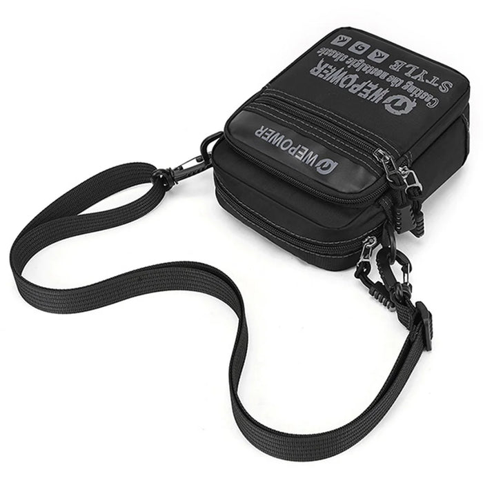 WEPOWER 3106 Men Fashion Nylon Shoulder Bag Outdoor Travel Crossbody Messenger Bag - Black - 3