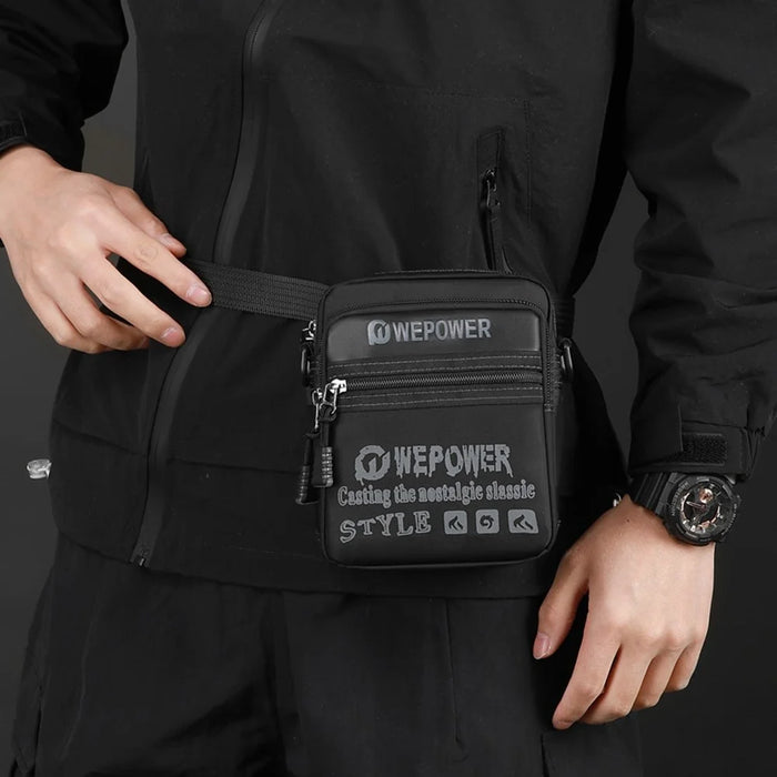 WEPOWER 3106 Men Fashion Nylon Shoulder Bag Outdoor Travel Crossbody Messenger Bag - Black - 5