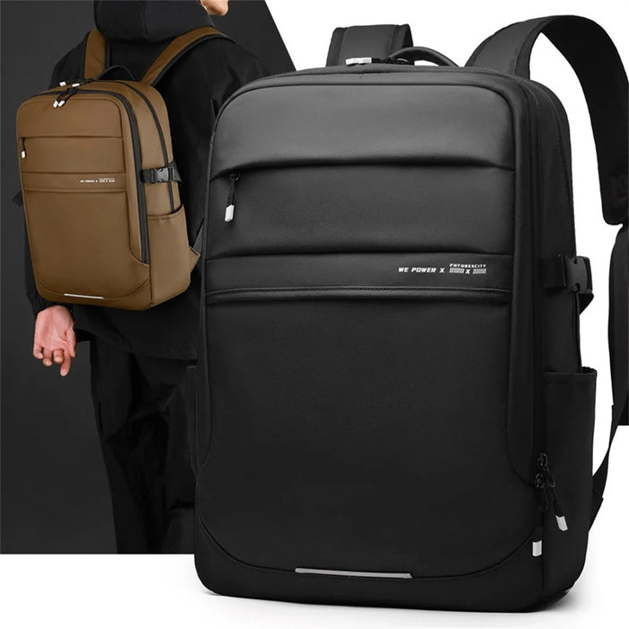 WEPOWER 1328 Travel Backpack Business Laptop Daypack 900D Fabric Students Double Shoulder Bag - Black - 2