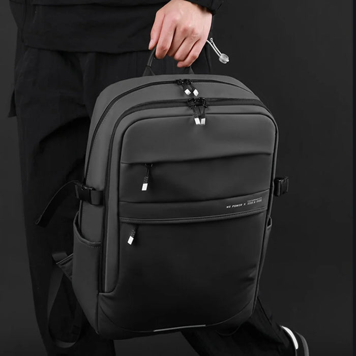 WEPOWER 1328 Travel Backpack Business Laptop Daypack 900D Fabric Students Double Shoulder Bag - Black - 3