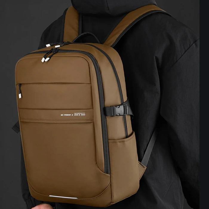 WEPOWER 1328 Travel Backpack Business Laptop Daypack 900D Fabric Students Double Shoulder Bag - Black - 6
