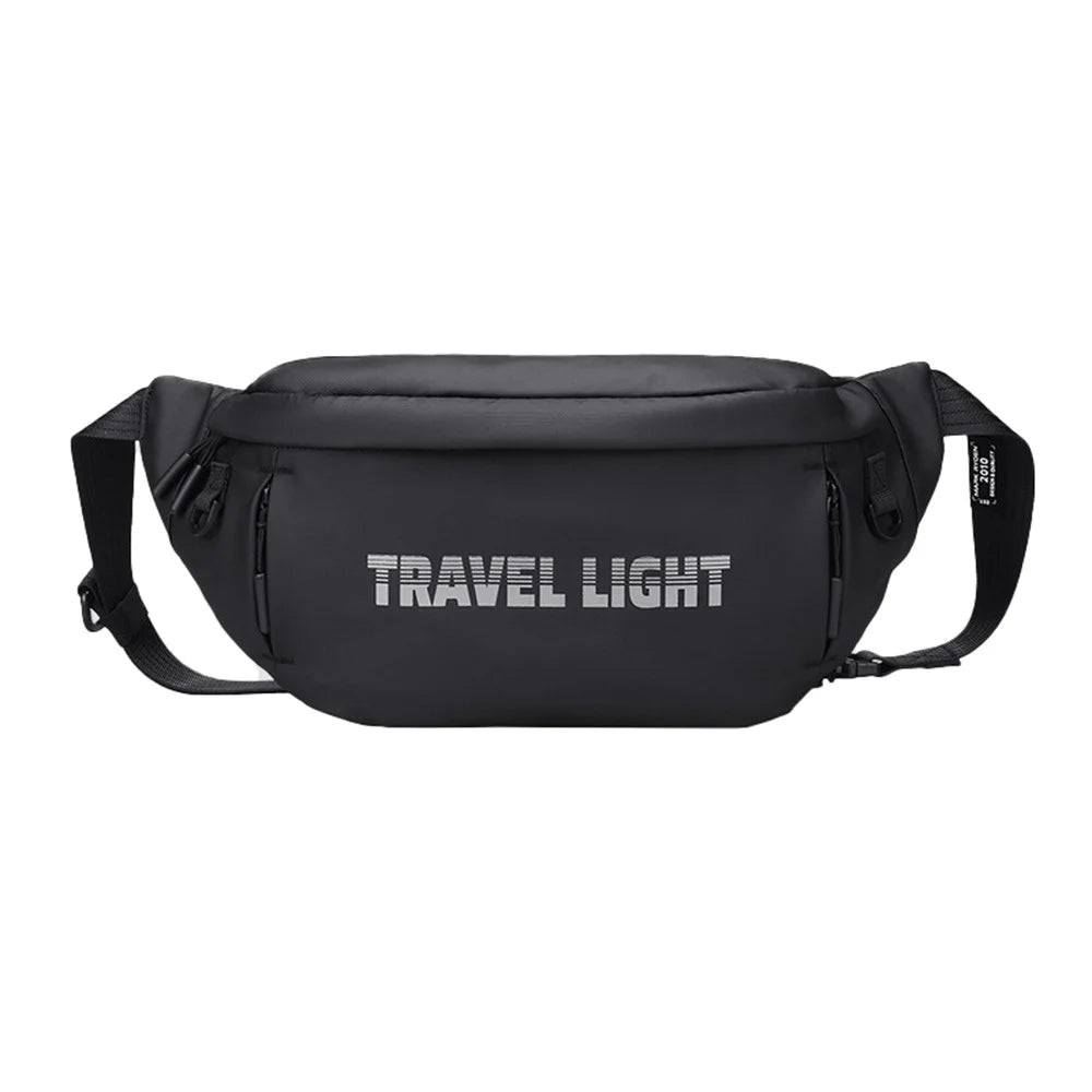 MARK RYDEN MR901 Letters Print Waterproof Shoulder Bag for Men Crossbody Bag with Quick Release Buckle - Black+Grey - 1