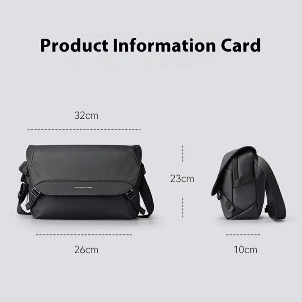 MARK RYDEN MR311 Men Messenger Bag for iPad Oxford Fabric Waterproof Crossbody Shoulder Bag - 7