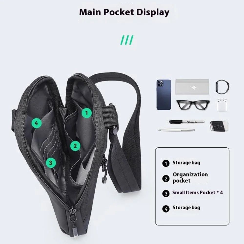 MARK RYDEN MR732 Waterproof Anti Theft Chest Bag for Men Lightweight Crossbody Shoulder Pack - 3