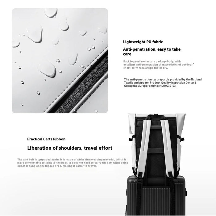 XIAOMI MIJIA 23L Casual Backpack Roll Top Design Multi Compartment Waterproof Polyester Daypack (Chinese Version) - Grey - 4