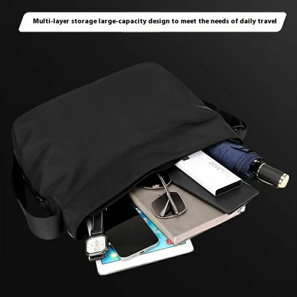WEPOWER 2162 Travel Crossbody Bag Waterproof Nylon Men Commute Large Capacity Messenger Bag - Black - 3