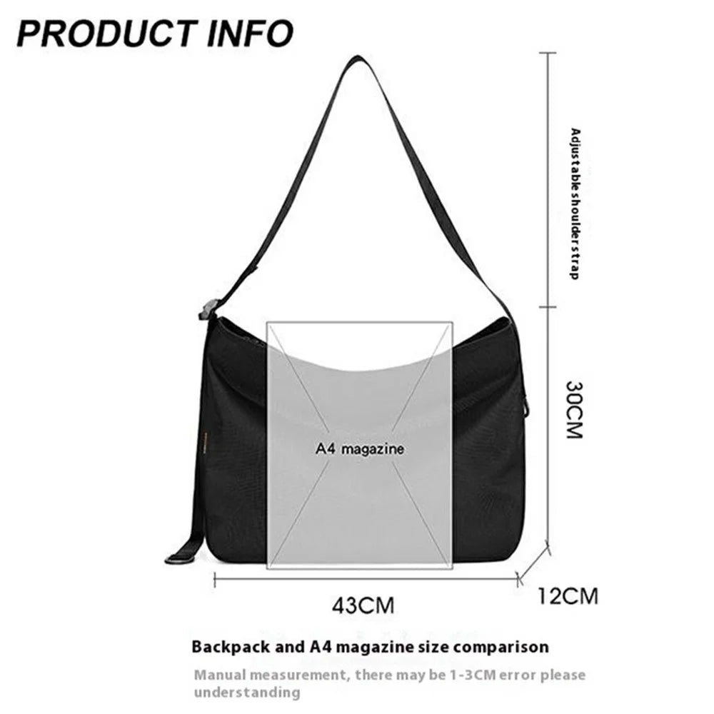 WEPOWER 2162 Travel Crossbody Bag Waterproof Nylon Men Commute Large Capacity Messenger Bag - Black - 7