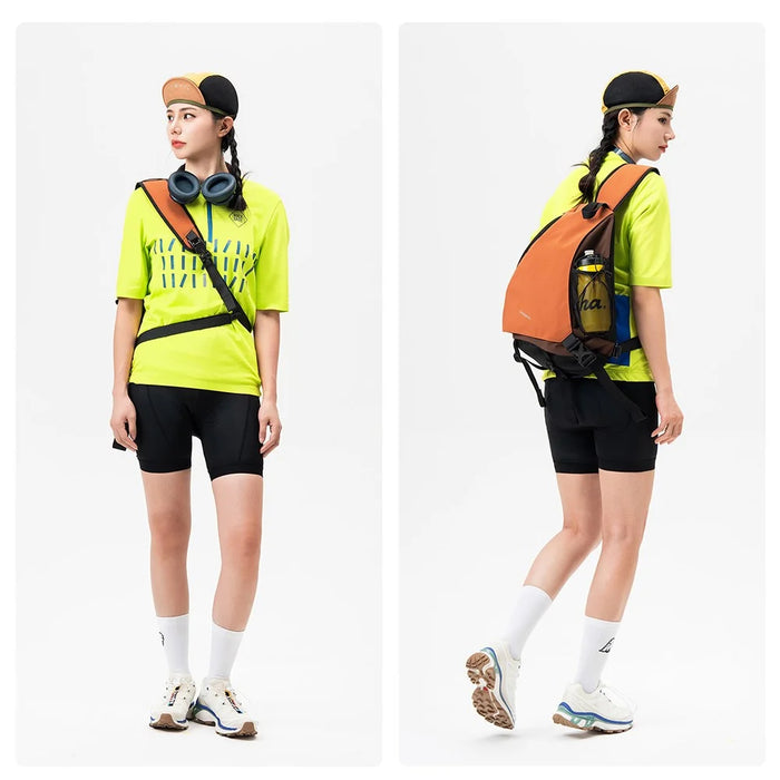 ROCKBROS 11.5L Outdoor Crossbody Bag Single Shoulder Backpack for Hiking Cycling Mountaineering, 30170032 H60 30170032001 - Orange - 2
