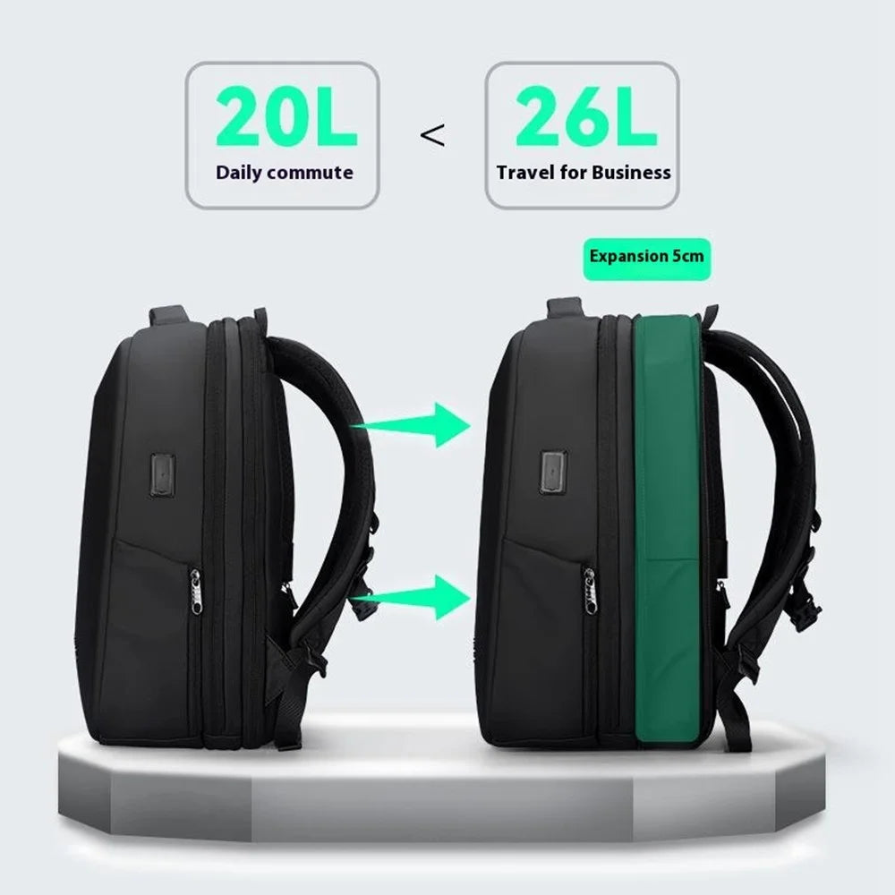 MARK RYDEN MR9405SJ Business Men Backpack Expandable Capacity Travel Double Shoulder Bag with USB Port - 4