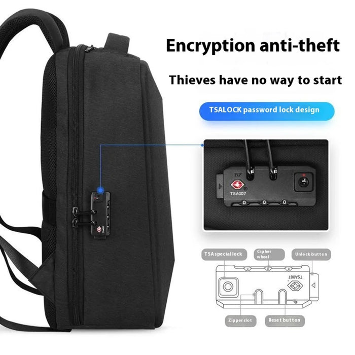 MARK RYDEN MR9405YY Waterproof Nylon Backpack Anti Theft TSA Lock Laptop Bag with Rain Cover - 5