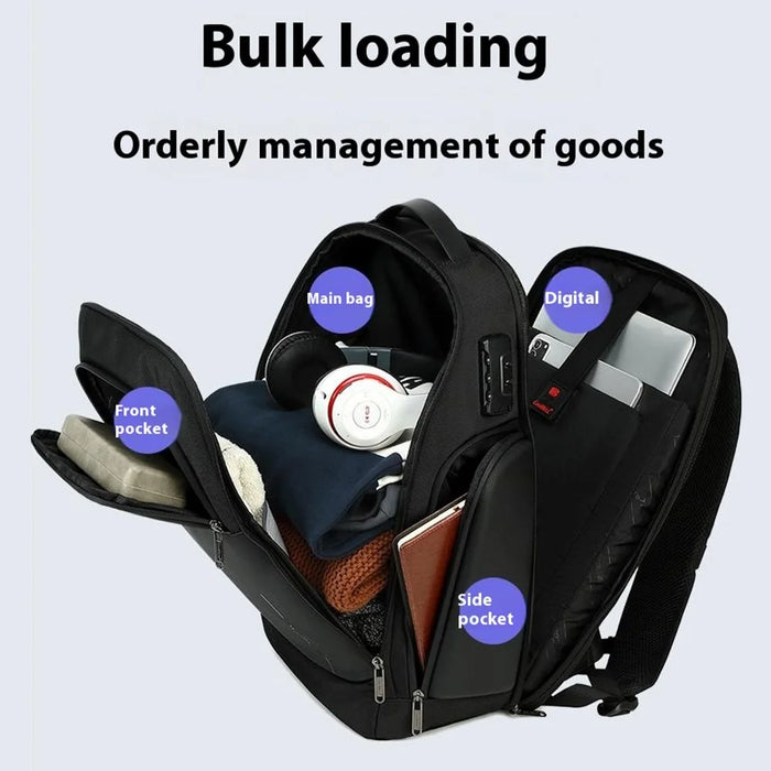 COOLBELL CB-8306 15.6 Inch Laptop Backpack Large Capacity Waterproof Business Travel Dual Shoulder Bag - Black - 4