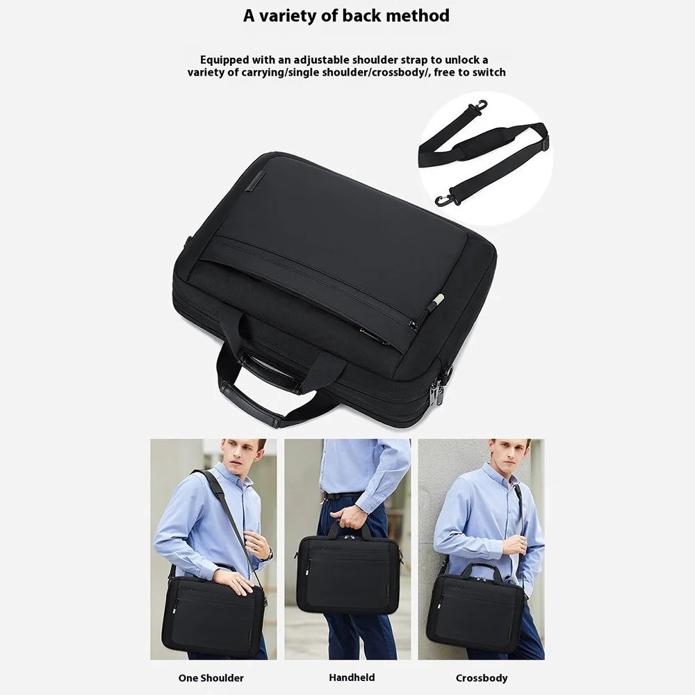 COOLBELL CB-2129 15.6 Inch Laptop Bag Business Briefcase Shockproof Waterproof Messenger Bag - Black - 4