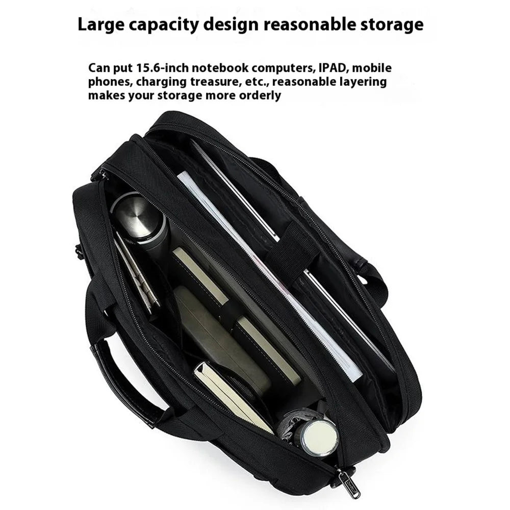 COOLBELL CB-2129 15.6 Inch Laptop Bag Business Briefcase Shockproof Waterproof Messenger Bag - Black - 6