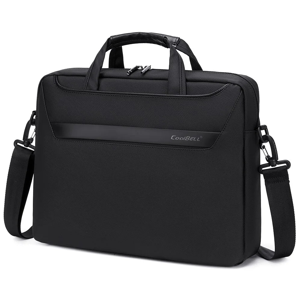 COOLBELL CB-2128 15.6 Inch Laptop Bag Single Shoulder Messenger Bag Shockproof Waterproof Business Briefcase - Black - 1