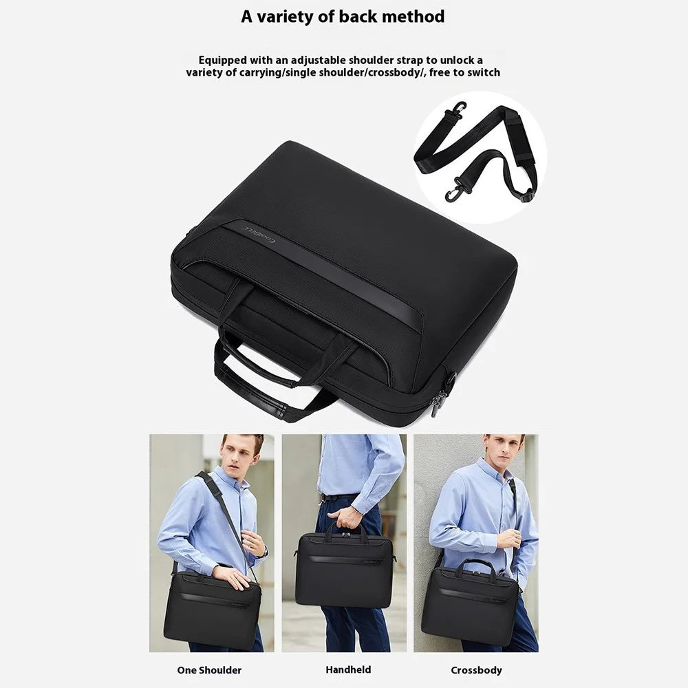 COOLBELL CB-2128 15.6 Inch Laptop Bag Single Shoulder Messenger Bag Shockproof Waterproof Business Briefcase - Black - 4