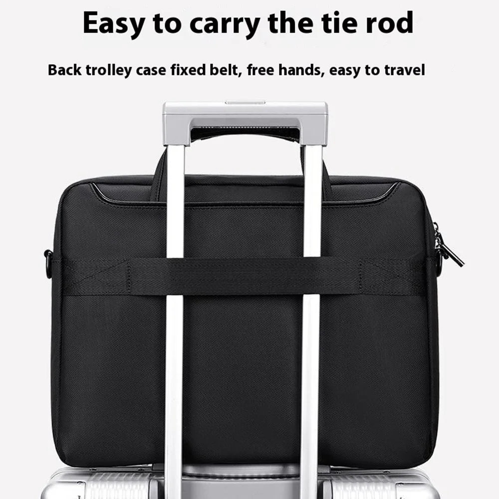 COOLBELL CB-2128 15.6 Inch Laptop Bag Single Shoulder Messenger Bag Shockproof Waterproof Business Briefcase - Black - 7