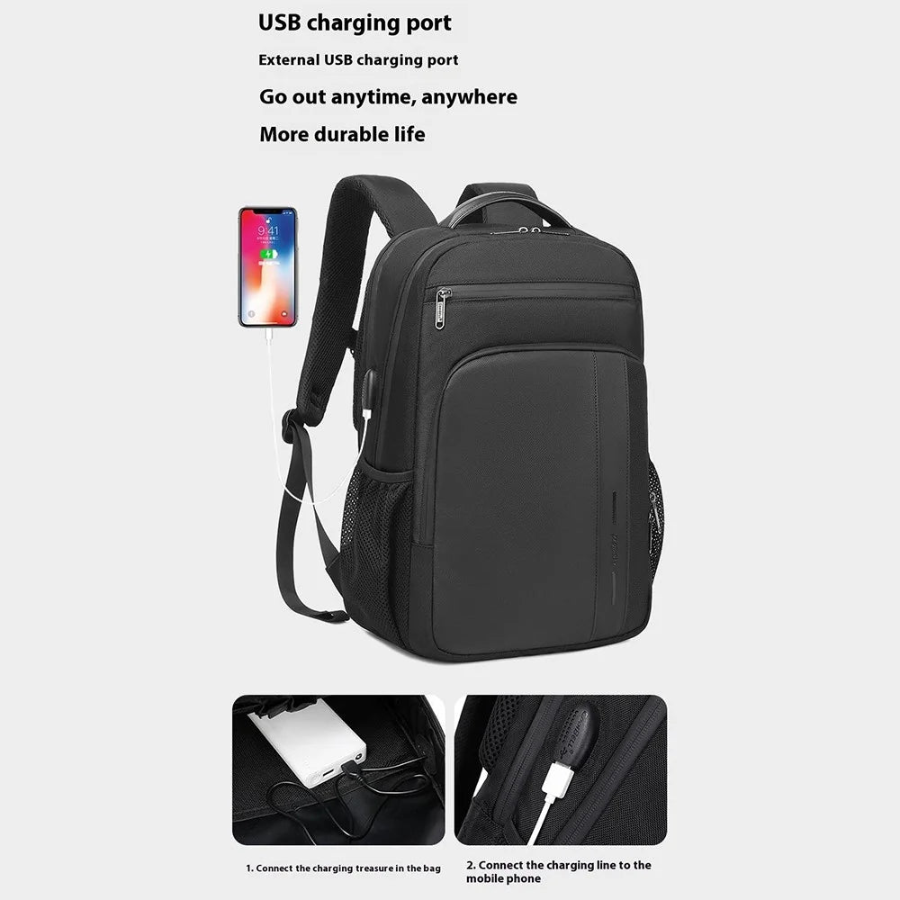 COOLBELL CB-8303 Business Travel Laptop Backpack Wet Dry Separation Dual Shoulder Bag with USB Charging Port - Black - 6