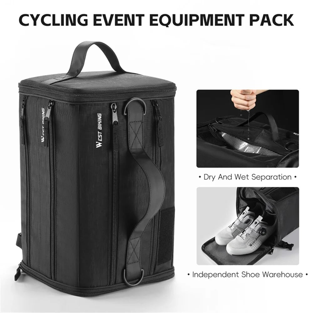 WEST BIKING YP0707401 22L Wet and Dry Separation Cycling Helmet Storage Crossbody Bag with Shoe Compartment - 4