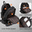 BULLCAPTAIN Oxford Cloth Dual Shoulder Bag Large Capacity Backpack with Mini Hanging Pouch - Black - 6